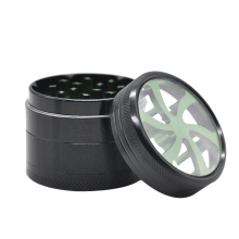 Aluminum Alloy 50mm 4 piece Herb grinder Weed Grinder whirlwind pattern herb crusher custom logo smoking accessories